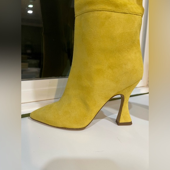 Hegos Milano Yellow Suede Slouchy Boots 37/7 - Picture 7 of 16